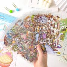 40 Blätter/Buch Aufkleber, Die Sims Serie, kunstvoll gestaltete DIY Landschaft Spaß Aufkleber, Bastelmaterialien, dekorative Laptops, Handyhüllen, Federmäppchen, Schulbedarf, Schulanfang