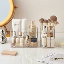 1 buc. Cutie de depozitare pentru articole de papetărie de birou, acrilic, de lux, ușoară, cutie de depozitare pentru produse cosmetice, masă de toaletă, baie, ruj, suport pentru îngrijirea pielii, cutie de machiaj