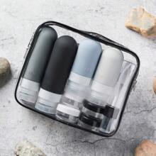 17pcs Silicone Travel Bottles Set - Leakproof Refillable Toiletry Containers For Shampoo, Lotion & Cosmetics | Includes Portable Storage Bag & Mini Spray Keychain | Perfect For Travel, Cruise, Easter & Ramadan Gifts (Travel Essentials) Back To School