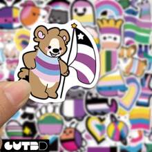 SCXXBSW 50pcs Rainbow Fun Cartoon Stickers DIY Decorative Phone Cases IPad Skateboard Waterproof Stickers - Multicolor - View 5