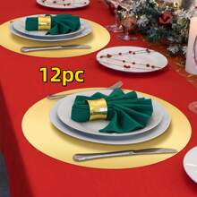 12/24/36/50pcs 12.99 Inch Rustic Woven Paper Placemats, Suitable For Summer, Spring, Autumn Wedding And Dinner, Farmhouse Table Decor, Easy To Clean