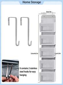 1pc,1 Layer/3 Layer/5 Layer Fabric Over The Door Hanging Bag,Multi-Layer Storage Hanging Bag,Suitable For Bedroom, Kitchen, Office,Non-Woven Hanging Bag Behind The Door,Large Capacity Home Bedroom Hanging Storage Bag,Hanging Storage Hanging Bag Room Decor Home Decor Fall Decor Bedroom Decor - Multicolor - View 3