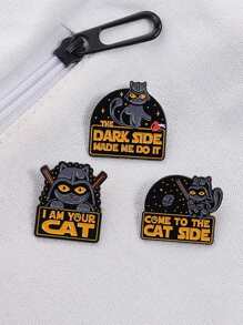 3 chiếc ghim tráng men COME TO THE CAT SIDE tùy chỉnh THE DARK SIDE MADE ME DO IT trâm cài áo huy hiệu vải trang sức động vật quà tặng cho bạn bè - Nhiều màu - Xem 7
