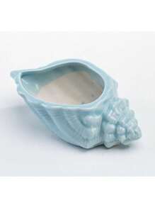 Set de 4 macetas de cerámica de la serie Concha Azul de la serie Océano para plantas suculentas y cactus, macetas para jardín, decoración de jardín, exterior, maceta, maceta de plantas, decoración del hogar, jarrón, decoración de habitación, jarrón de flores, jarrón de vidrio - Multicolor - Ver 11