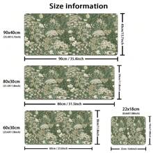 Large Extended Computer Floral Mouse Pad With Non-Slip Rubber Base, Long Gaming Mouse Mat With Stitched Edges, XL Flowers Plants Mousepad For Laptop