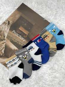 Kit Up To 12 Pairs Of Boys' Socks For Children Colorful, Fun, Comfortable Socks, Beautiful And Varied Colors And Prints - Nhiều màu - Xem 6
