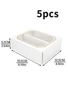 5pcs Long Rectangular Window-Lid Mooncake, Snow Flake Cake, Mung Bean Cake, Cookie Packaging Boxes - Brown Long Strip Window-5pcs - View 15