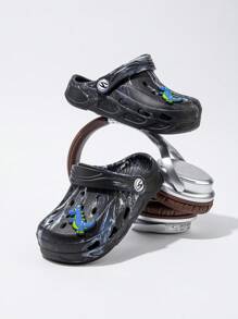 HOBIBEAR 1 Pair Kids Boys & Girls Soft Slippers, Cute Wooden Clogs, Toddler Anti-Slip Indoor Outdoor Beach Sandals, Multiple Colors