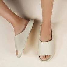 Women's Super Comfortable Slippers - Breathable Anti-Slip EVA Foam Sole, Open Toe Design, Lightweight Soft Casual Shoes, For Indoor/Outdoor Use, Beach, Shower - Suitable For All Seasons - White - View 4