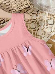 Cartoon Animal Print Cami Dress For Girls, Comfy Breathable Holiday Beach Tent Dress