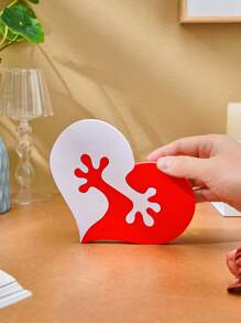 1 pièce, décorations géométriques entrelacées en forme de cœur moderne simple de 6,6 x 4,7 pouces. Décoration de bureau en carton-pâte, convient pour la maison, les fêtes, la décoration de mariage chaleureuse - Multicolore - Voir 9