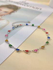 New Colored Heart Shaped Anklet, Minimalist Design, Versatile For Women - Heart Foot Ornaments - View 1
