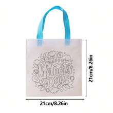 6/12 piezas Bolsas de regalo del Día de la Madre, paquete de bolsas de regalo personalizables DIY con el tema "La Mejor Mamá", manualidades hechas a mano, suministros para decoración de fiestas para liberar la creatividad (excluyendo marcadores de colores) - Multicolor - Ver 3