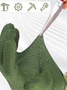 2 件/1 双园艺手套，防水耐磨手套，园丁用防刺穿园艺手套，多用途可重复使用丁腈超薄防切割耐化学腐蚀重型清洁手套，适用于家庭除尘、厨房、浴室、卫生间（款式随机）