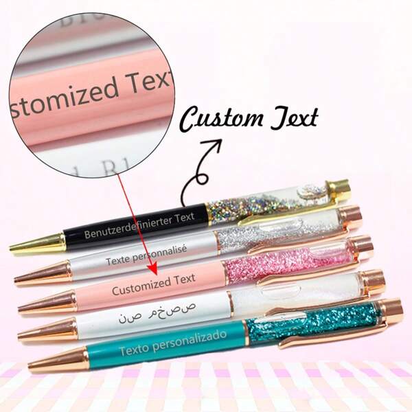 1/5/10 piezas Bolígrafo de cristal personalizado, texto personalizable, estuche de bolígrafo personalizado, recargable, disponible en varios colores (rosa, azul pavo real, azul transparente, negro, rojo), regalo único para mujeres/hombres, recuerdo de boda personalizado, regalo para maestros, regalos para invitados, estudiantes de primer año, estudiantes de segundo año, estudiantes de cursos inferiores