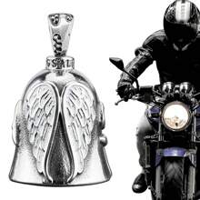 Guardian Angel Motorcycle Bell Handful Good Luck Bells Keyring Drive Pendant Accessories Lead-Free Pewter Bike Bell Good Luck Gift For Men Women Guard Riding