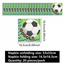 20pcs Football Themed Disposable Napkins, Birthday Party & Holiday Gathering Decorations, Ideal For World Cup, Football Clubs And Fans, And Table Decoration,Christmas
