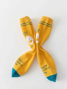 3 双女式彩色条纹问号和字母图案可爱、时尚、柔软、舒适的中筒袜，适合夏季日常穿着