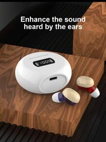 1 个充电箱 2 个充电入耳式助听器，入耳式听力增强器，声音增强，适合成人和老年人，带音量控制，送礼必备。 - 白色 - 查看 5