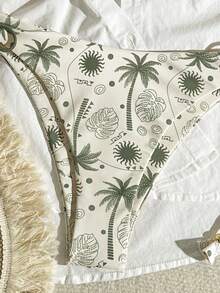 Bikinx 女士钢圈节日印花比基尼流苏系带泳衣套装