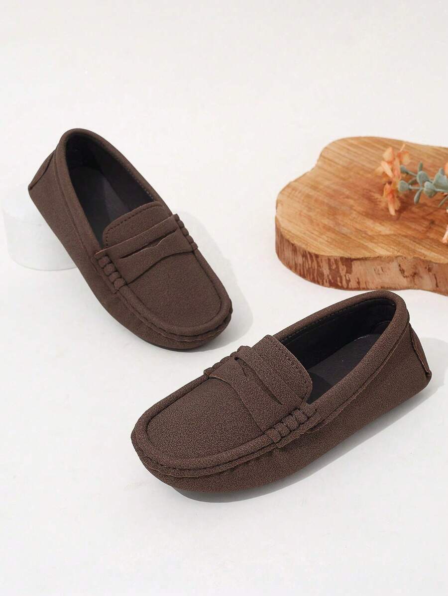 1 Pair Spring & Autumn Children Outdoor Casual Loafers, Comfortable Flat Shoes For School And Street - Brown - View 1