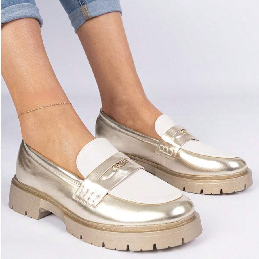 Moccasins With A Thick Sole Presto - Gold - View 1