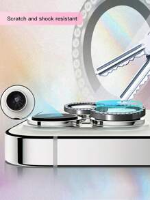 3-pack cameralensbeschermers compatibel met iPhone 16 Pro/iPhone 16 Pro Max - Prachtige glanzende, 9H gehard glazen camerahoes, schermbeschermer, metalen ring, decoratieve accessoires (stijlvol zwart)