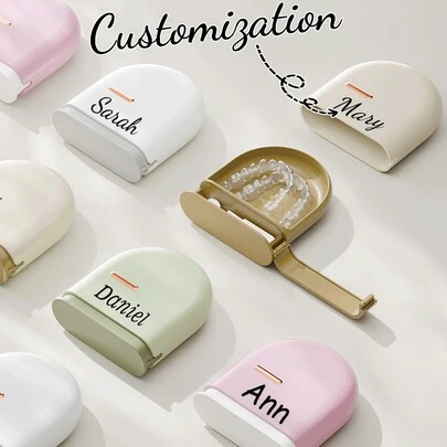 Personalized Custom Name Portable Dental Retainer Box, Denture And Child Orthodontic Appliance Storage Box.,Chic Autumn