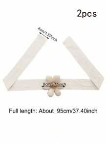 1pc/2pcs/4pcs-2pcs (Beige + Brown) Nordic Minimalist 3D Floral Children Window Curtain Tie Backs, Car Curtain Tiebacks, Mosquito Net Binding Ropes