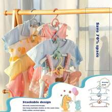 20-5 piezas Perchas de plástico antideslizantes, perchas para armario con diseño antideslizante, aptas para ropa de recién nacido, pantalones de niño pequeño, perchero, almacenamiento y organización
