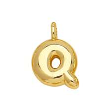 1入鑲嵌泡泡字母金鍍吊墜項鍊,26個字母供男女日常佩戴