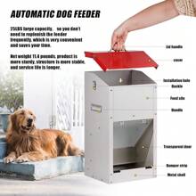 Galvanized Automatic Dog Feeder Large Breed Dog Food Dispenser For Large Dogs, 25lbs Outdoor Pets Feeder Gravity Food Feeder - 1 - View 6