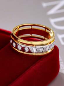 1pc Fashionable Elegant Minimalist Zirconia Wedding Ring