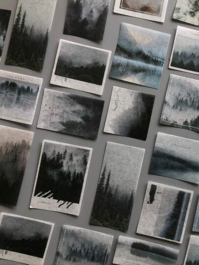 1 包（50 件）/2 包组合（50 件 + 38 件）神秘森林创意贴纸，适用于剪贴簿、儿童贴纸、清新装饰贴纸、学校用品、返校