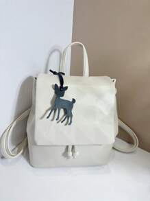 1 pieza Colgante de carro, llavero, mochila, bolso de hombro, bolso de hombro, bolso de mano, bolso de mano, otros bolsos de almacenamiento, colgante, bolsa de equipaje, colgante de cintura de pantalones, de unicolor PU, de moda, simple, versátil, lindo, lindo e interesante, con dibujo de animal de ciervo, ciervo, ciervo pequeño, adecuado para parejas, estudiantes, hombres, estudiantes, escuela, hombres, mujeres, trabajo, viajes diarios, vacaciones, viajes de negocios, adecuado para niños, vacaciones, novias, madres, novias, novias, regalos pequeños, regalos de cumpleaños - Negro - Ver 5