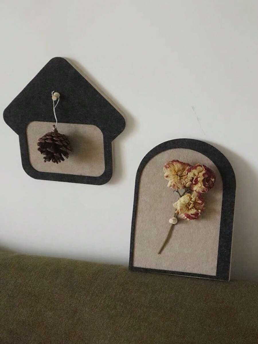 1pc Felt Board Wall Sticker, Soft Cork Board Decoration, Key Hanger, Message Display Board For Entryway - Multicolor - View 1