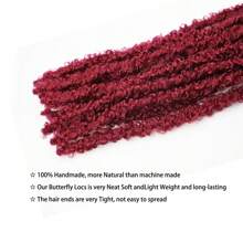 24 英寸蝴蝶辫钩针辫子 Meche 人造辫子钩针辫子接发软辫卷发辫子合成头发 - 彩色 - 查看 7