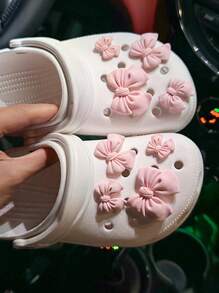 8 piezas de decoración de lazos rosas de resina, de tamaños talla grande grandes y talla grande pequeños, para accesorios de chanclas, sandalias y zuecos para adultos/niños, regalo para mujeres