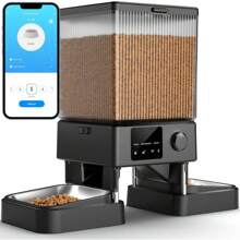 Automatic Cat Feeder With 5G WiFi, Automatic Cat Food Dispenser For 2 Cats, Dogs,  Small Pets, 20 Cups/5L Timed Dry Food Dispenser With APP Control
