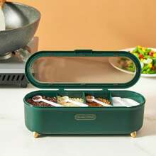 Seasoning Box Set, Spice Jars Bottles Condiment Storage Containers Household Kitchen Supplies With Sealed Multi-Compartments (4 Spoons Included)