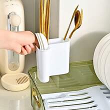 Dish Drying Rack For Kitchen Counter, Dish Rack With Automatic Drainage System, Rustproof Dish Drainer Tray With Detachable Utensil Holder - Green - View 6