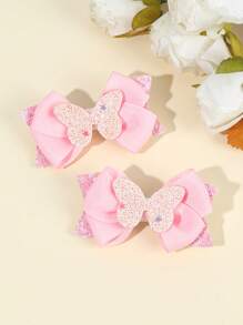 2pcs Women Hair Bow Clips With Sparkly Glitter Butterfly,Boutique Fashion Women Hair Accessories For Daily Wear Claw Clips Hair Claws Hair Barrettes - Multicolor - View 8