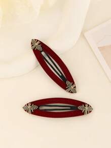 2 Stücke Samt Bienen Haarspangen Für Pony Und Seitenringe, Elegantes Und Süßes Accessoire, Passend Für Tägliches Tragen, Festivals, Partys Und Tanzveranstaltungen, Kann Ein Geschenk Sein