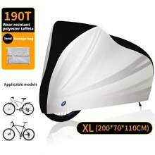190T Polyester Taffeta Bike Cover, Electric Bicycle All Weather Protection Dustproof Sunshade Cover