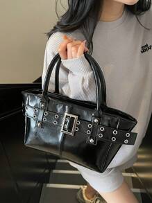 Oversized Motorcycle Waist Bag Tote Handbag For Women, Large Capacity, Fashion, Commuter Shoulder Handbag