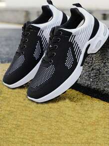 Women's Casual Tennis Shoes, Breathable Casual Tennis Shoes For Women, Comfortable Breathable Non-Slip Tennis Shoes - 黑色 - 查看 4