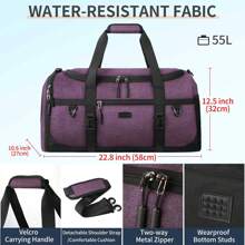 Borsone Palestra Uomo Donna 40-55L Impermeabile Borsone da Viaggio Grande con Asciugamano Palestra e Scomparto Scarpe Duffel Bag Borsa Sportiva Nuoto