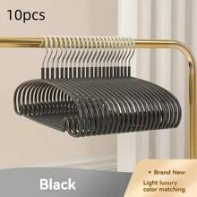 Padded Anti-Slip Clothes Hangers Thickened With Grooves, Household Non-Marking Drying Rack Garment Hanger - Black - View 9