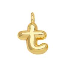 1入鑲嵌泡泡字母金鍍吊墜項鍊,26個字母供男女日常佩戴