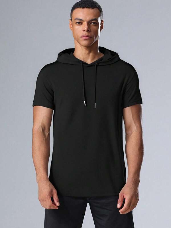 Men's Sporty Hooded T-Shirt - Casual Streetwear Pullover For Gym, Running & Everyday